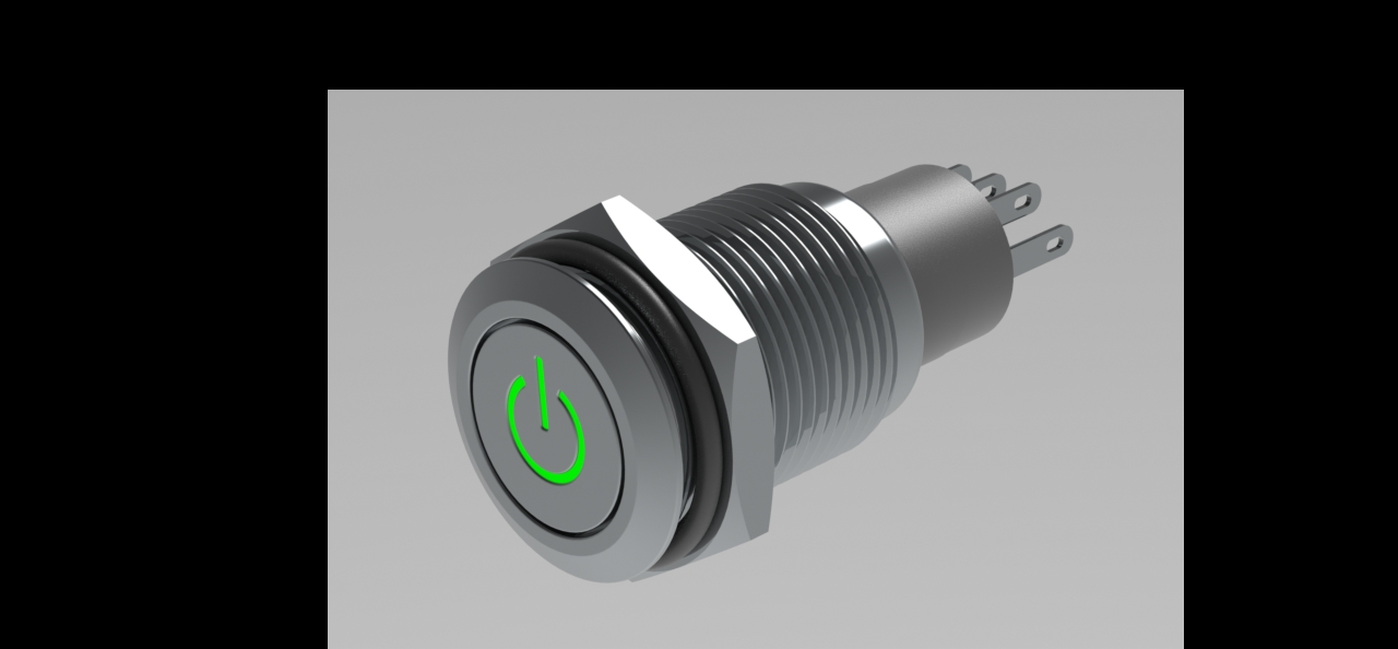 金属带锁16mm LED照明电源按钮开关